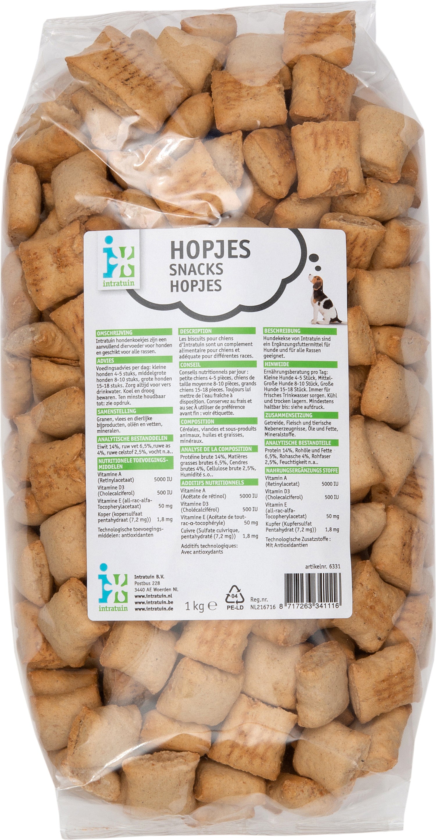 Intratuin hondenkoekjes hopjes 1 kg