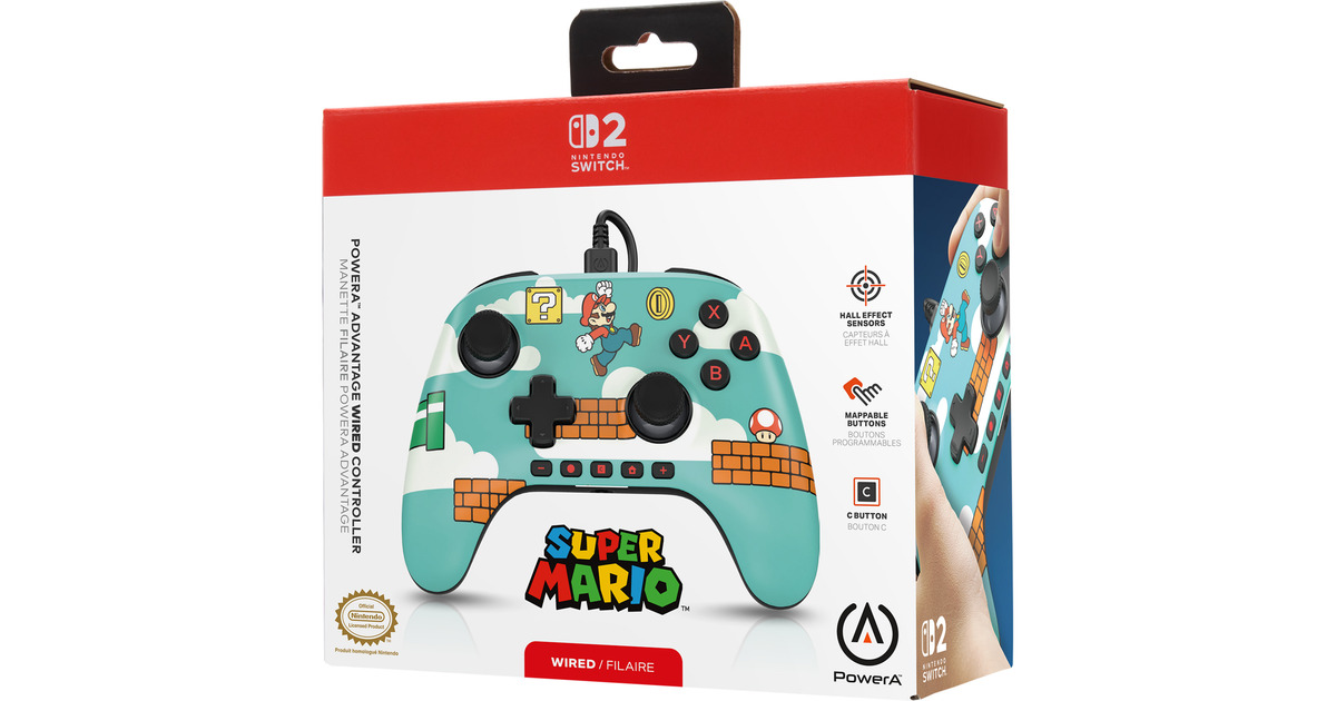 PowerAAdvantage bedrade controller voor Nintendo Switch 2 - Mario-tijd