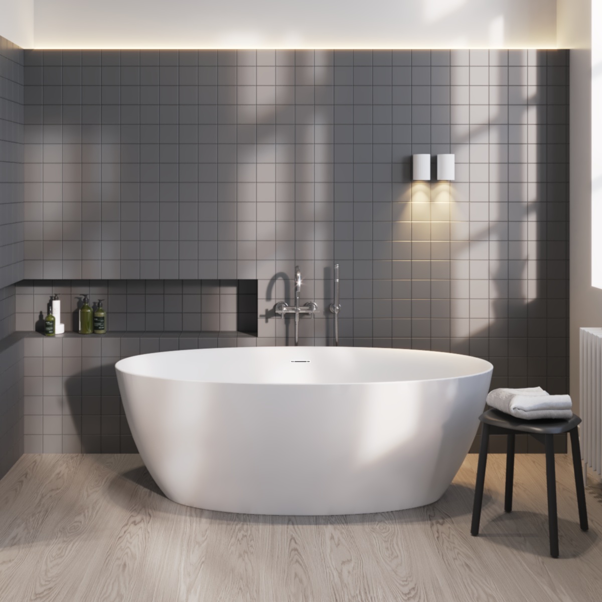Sanigoods Carini vrijstaand bad 170x80cm wit glans