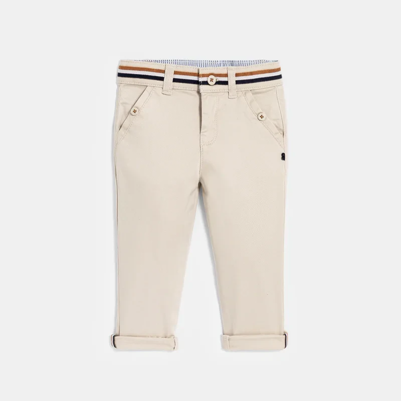 Pantalon coton fantaisie beige clair bébé garçon Beige
