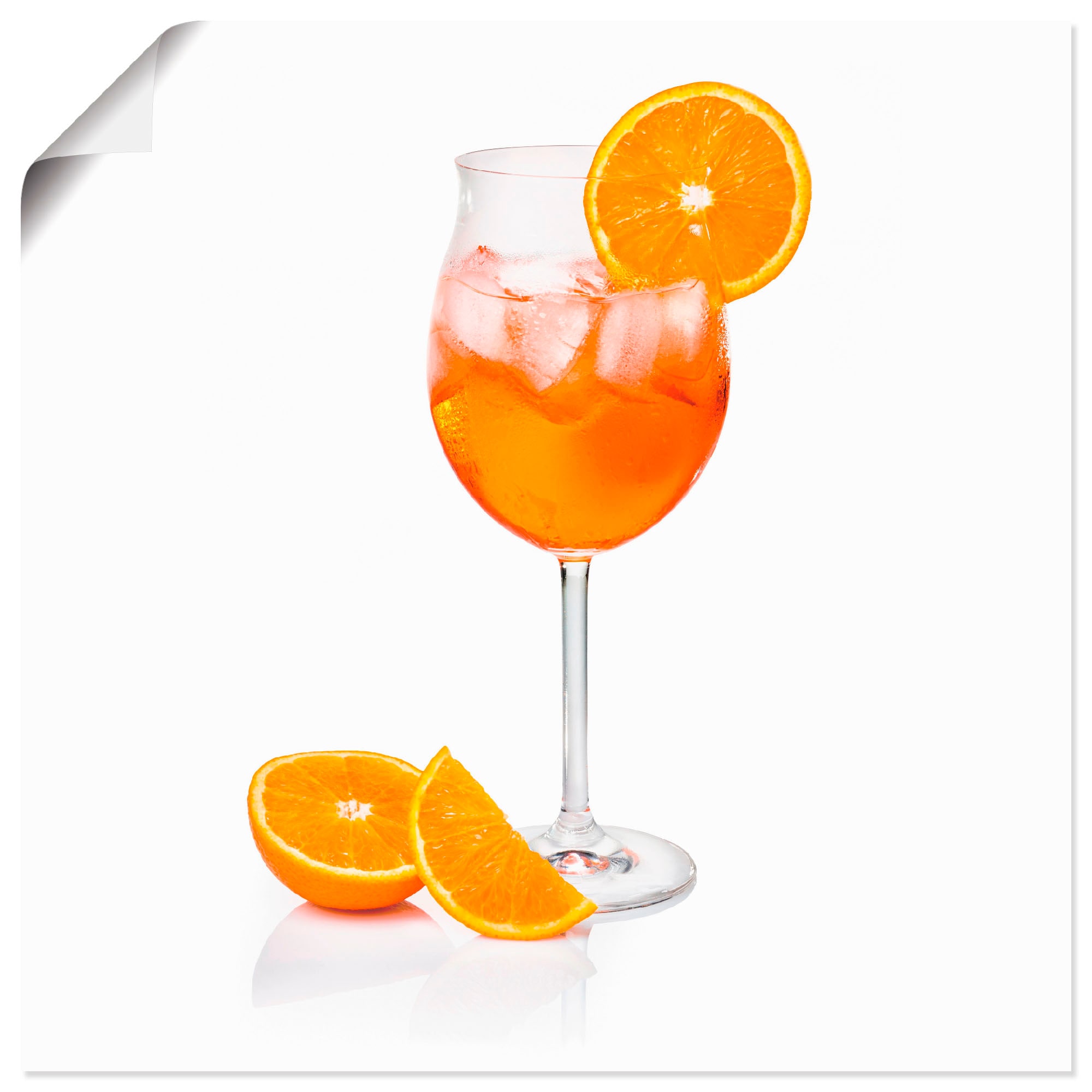 Artland Wandbild »Aperol Spritz mit einer Scheibe Orange« Getränke 1 Stk. tlg. als Alubild, Outdoorbild, Leinwandbild, Poster, Wandaufkleber