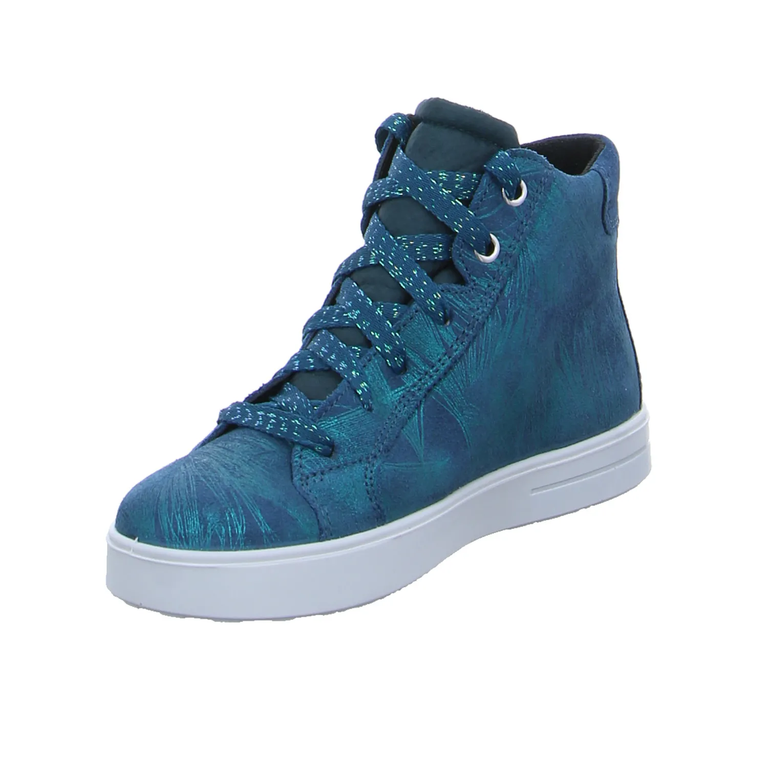 SUPERFIT Kleinkinder-Halbschuh Binder Petrol Leder  Sneaker high