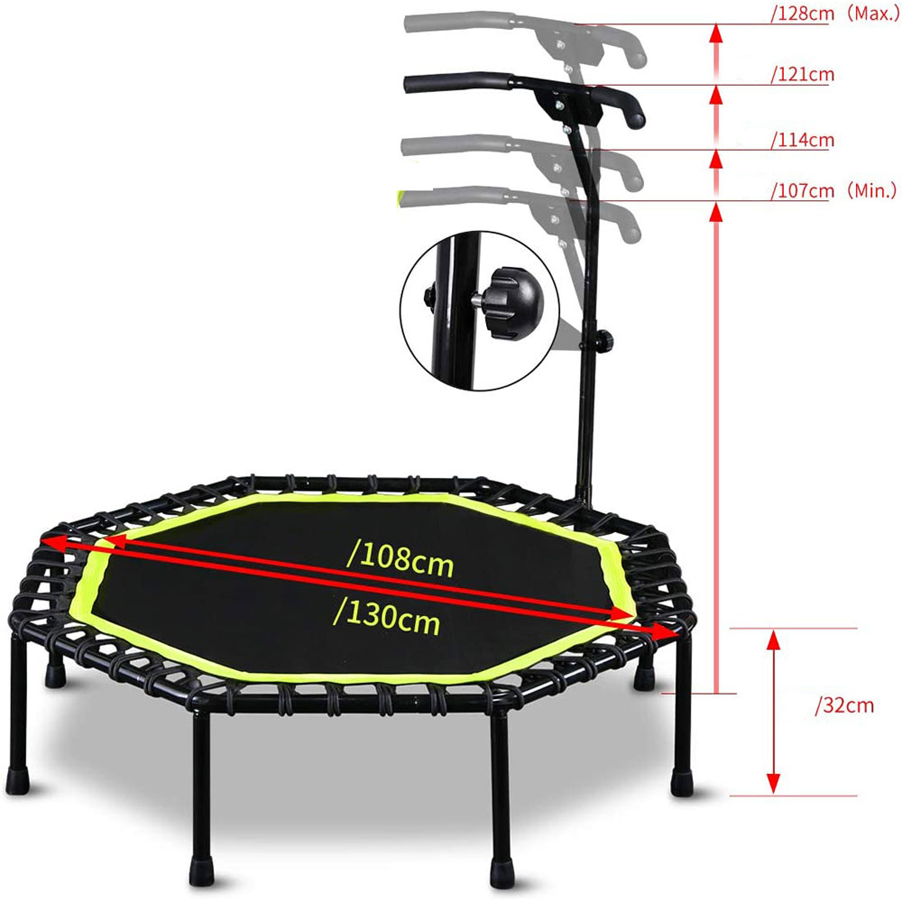 Jumping Fitness Trampolin Aerobic Rebounder Sport mit Haltegriff - Schwarz / Pink