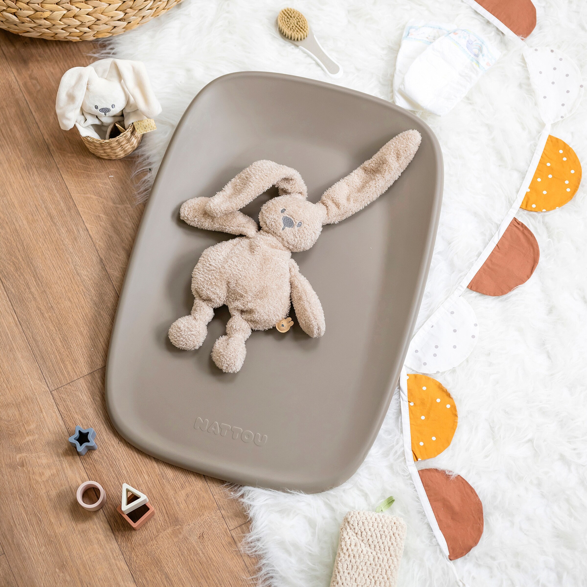 Nattou Wickelauflage Softy 50x70 cm taupe