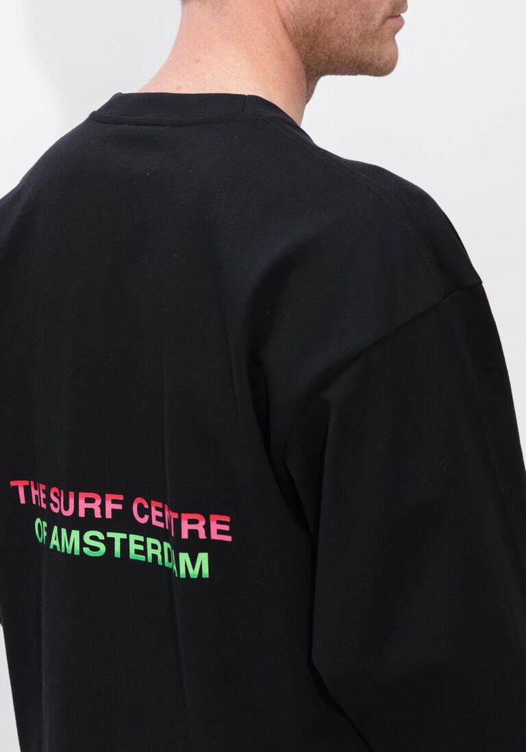 zwarte new amsterdam surf association t-shirt surf centre longsleeve black