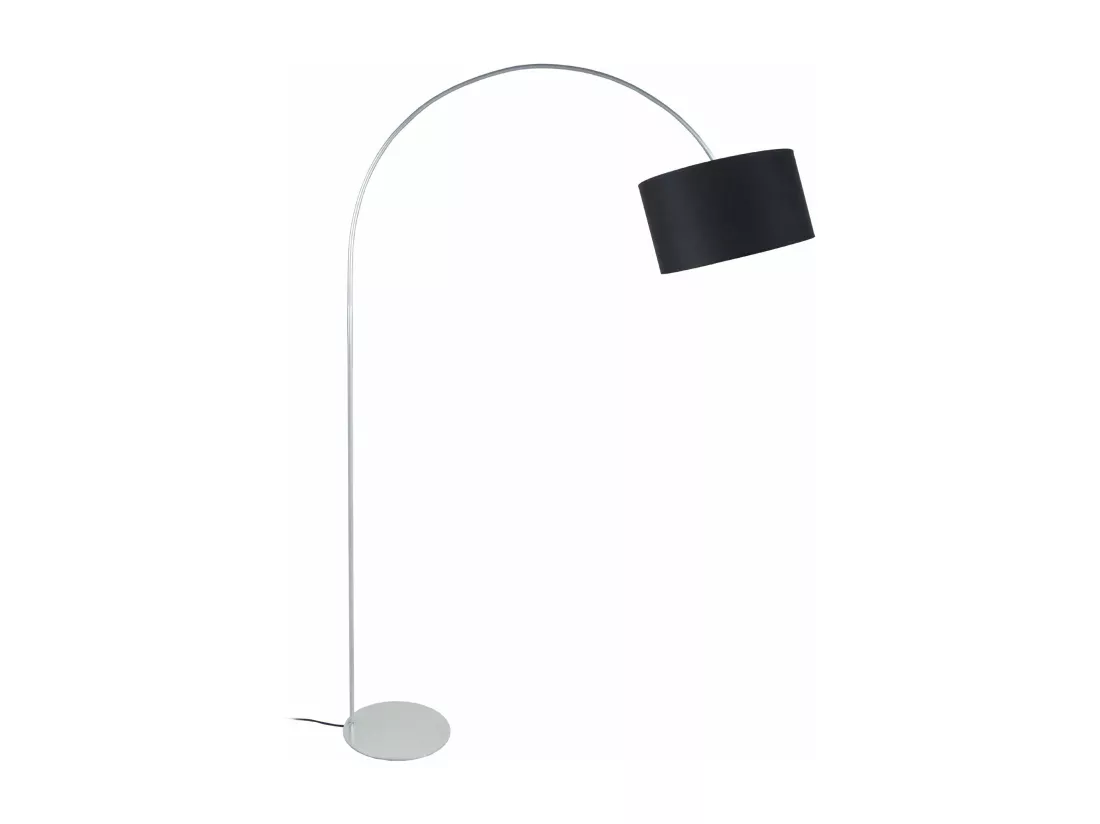 Lampadaire arc métal aluminium noir 190 cm.