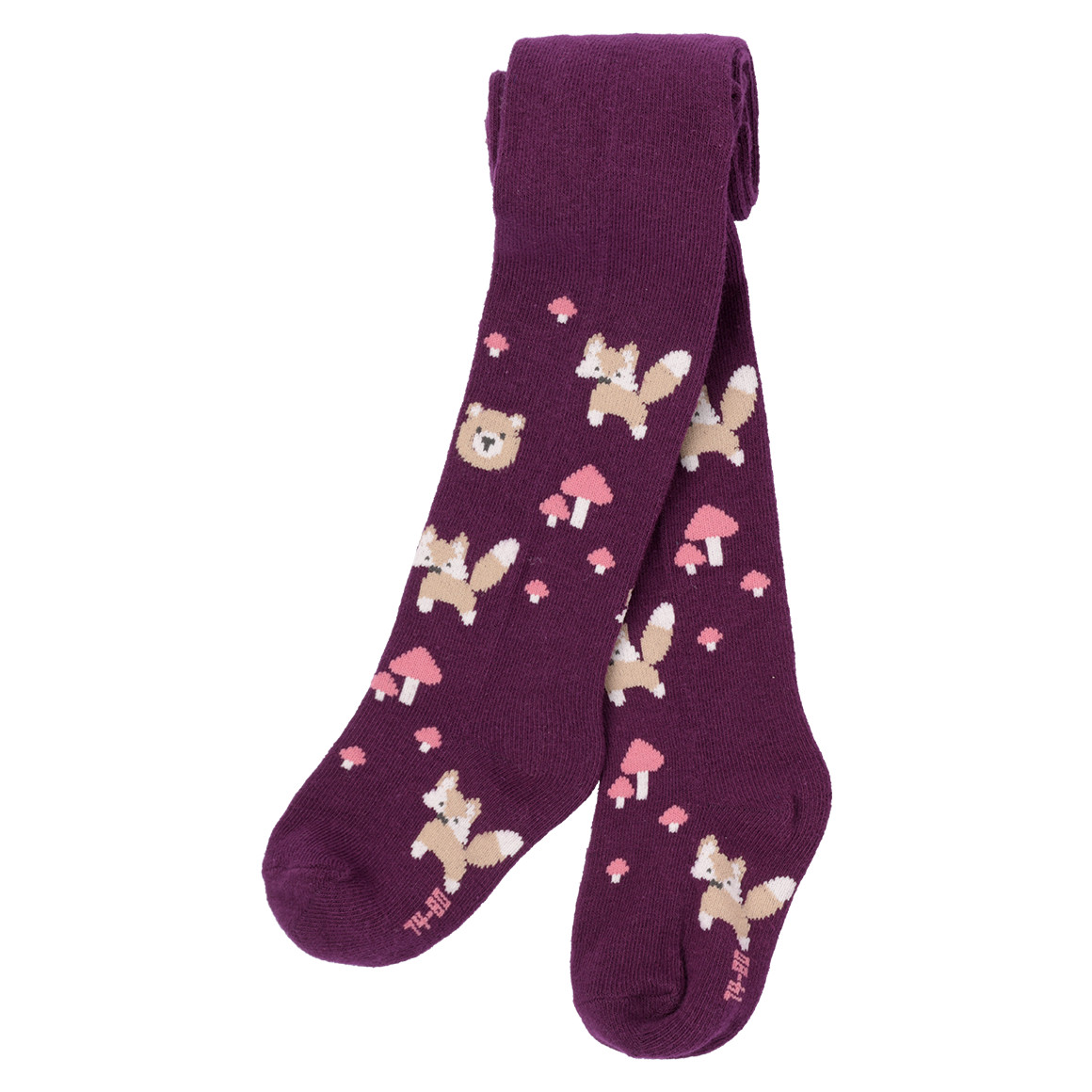Topomini 2 Baby Strumpfhosen mit Tieren dunkelrosa / beere