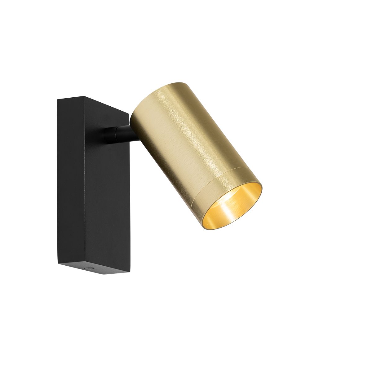 Wandlamp zwart met goud verstelbaar met schakelaar - Jeana Luxe