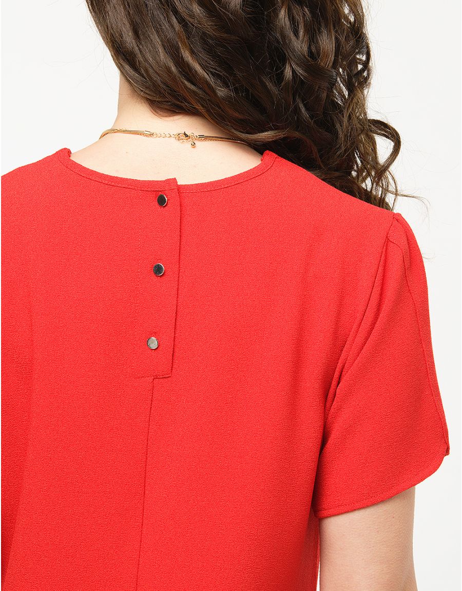 Robe chic crêpe rouge