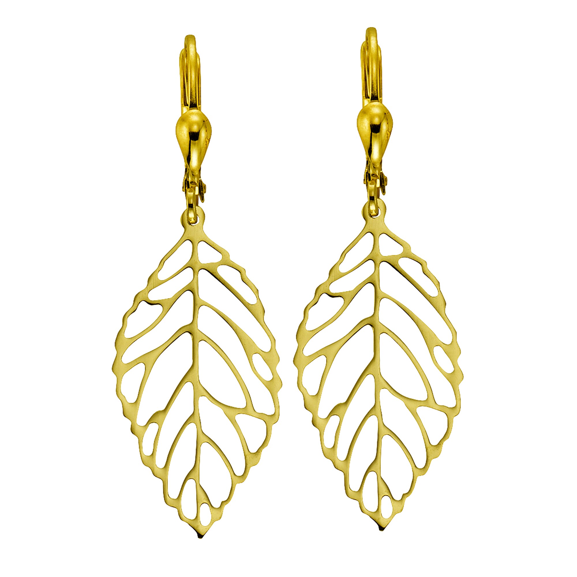 Fascination by Ellen K. Ohrhänger 333 Gold Blattmotiv 42mm lang
