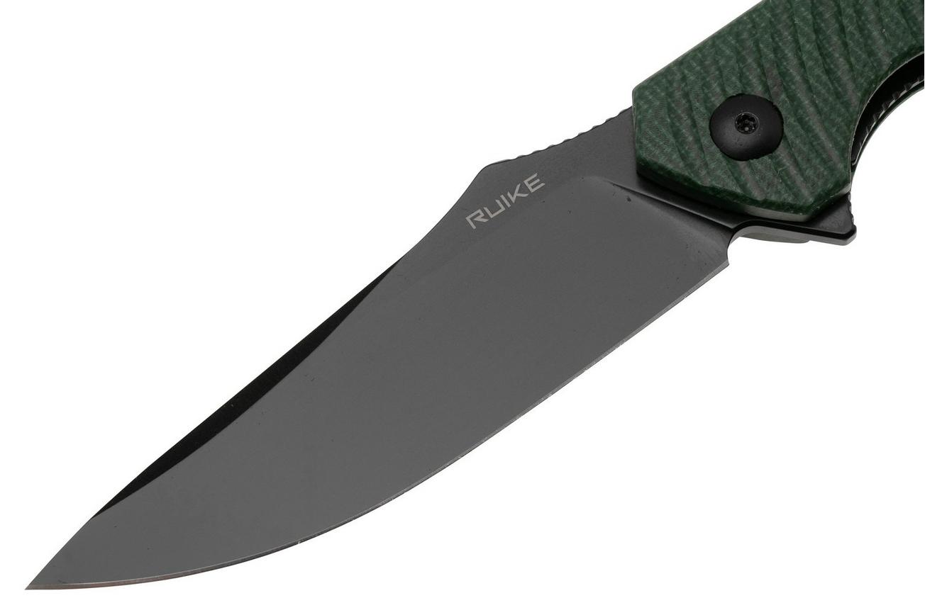 Ruike P123-MG PVD 14C28N, Green Micarta, zakmes