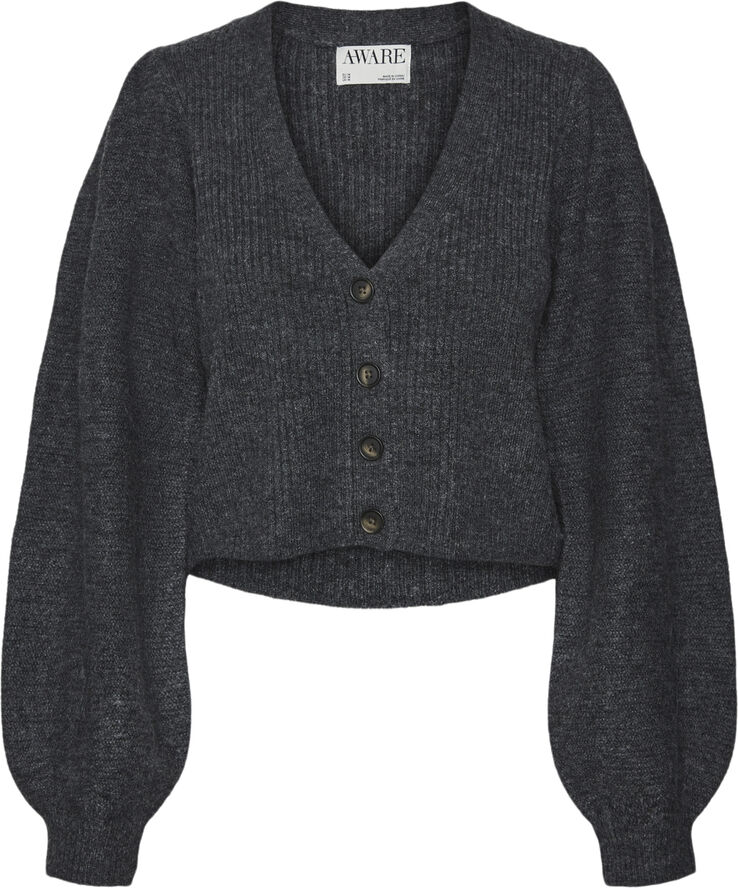Vero Moda VMMAY LS V-NECK KNIT CARDIGAN VMA Dark grey melange