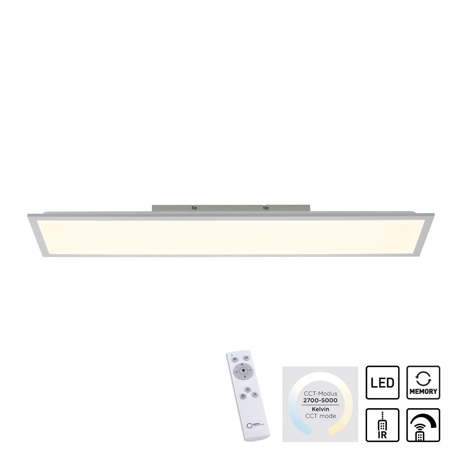JUST LIGHT LED Deckenlampe FLAT 25 x 100 cm weiß