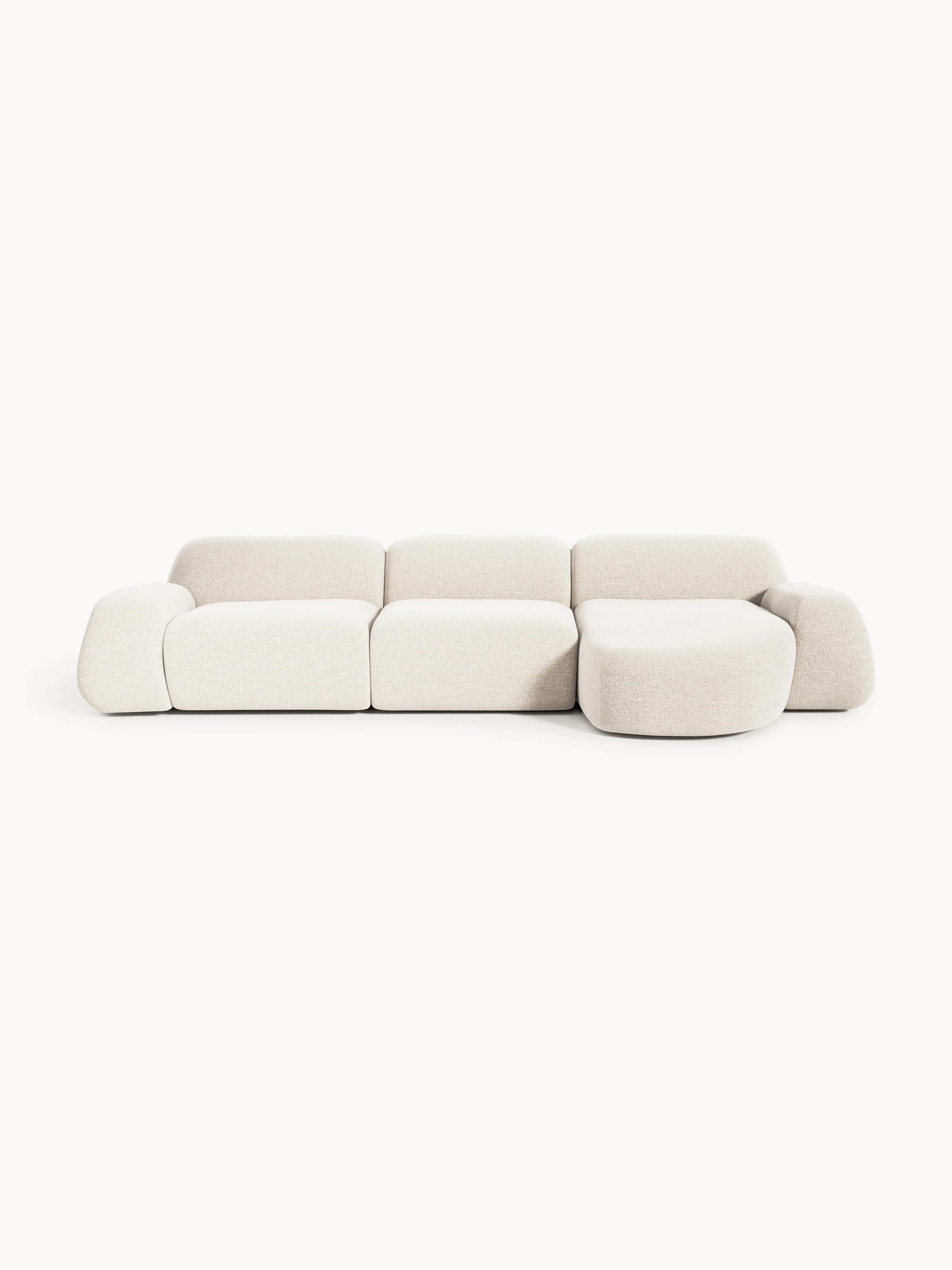 Modulaire bouclé hoekbank Wolke (4-zits)