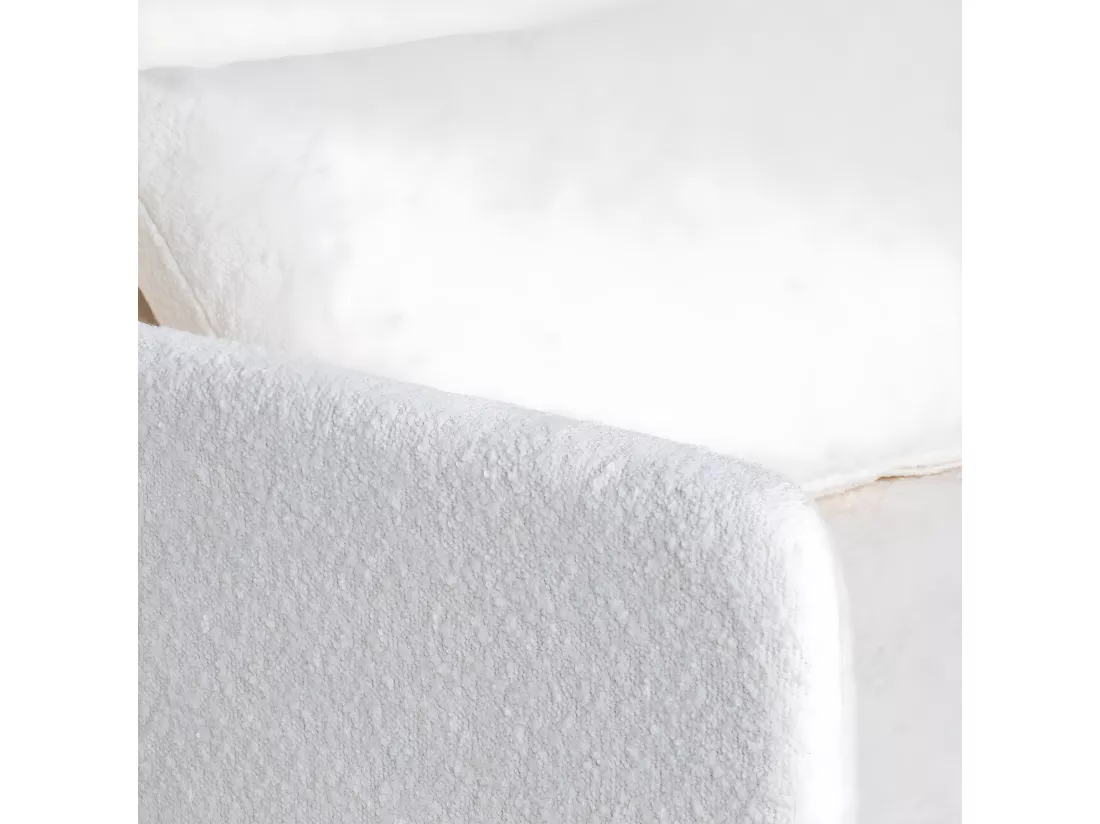 Belushi - Fauteuil convertible en tissu bouclette - Écru