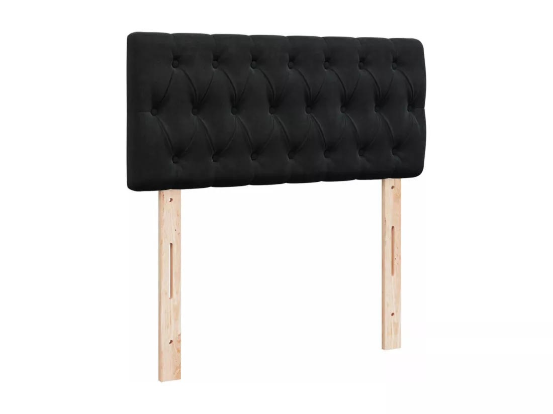Sommier à lattes de lit avec matelas Noir 90x190 cm Velours