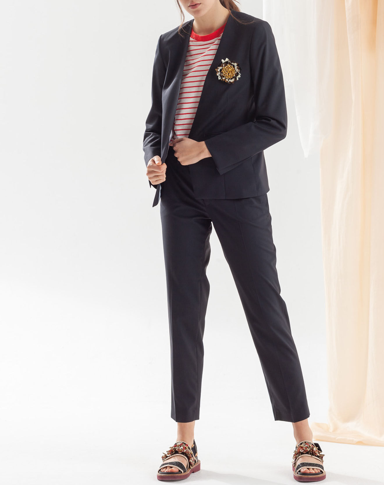 Chloé Stora Veste en Laine mélangée Vezuve bleu marine