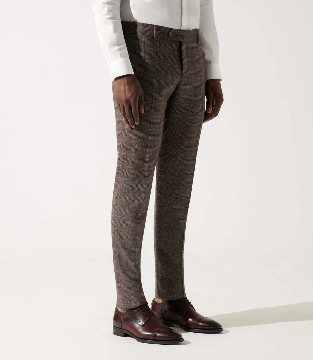 Pantalon ville séparable esprit prince de galles bordeaux FSIENNE