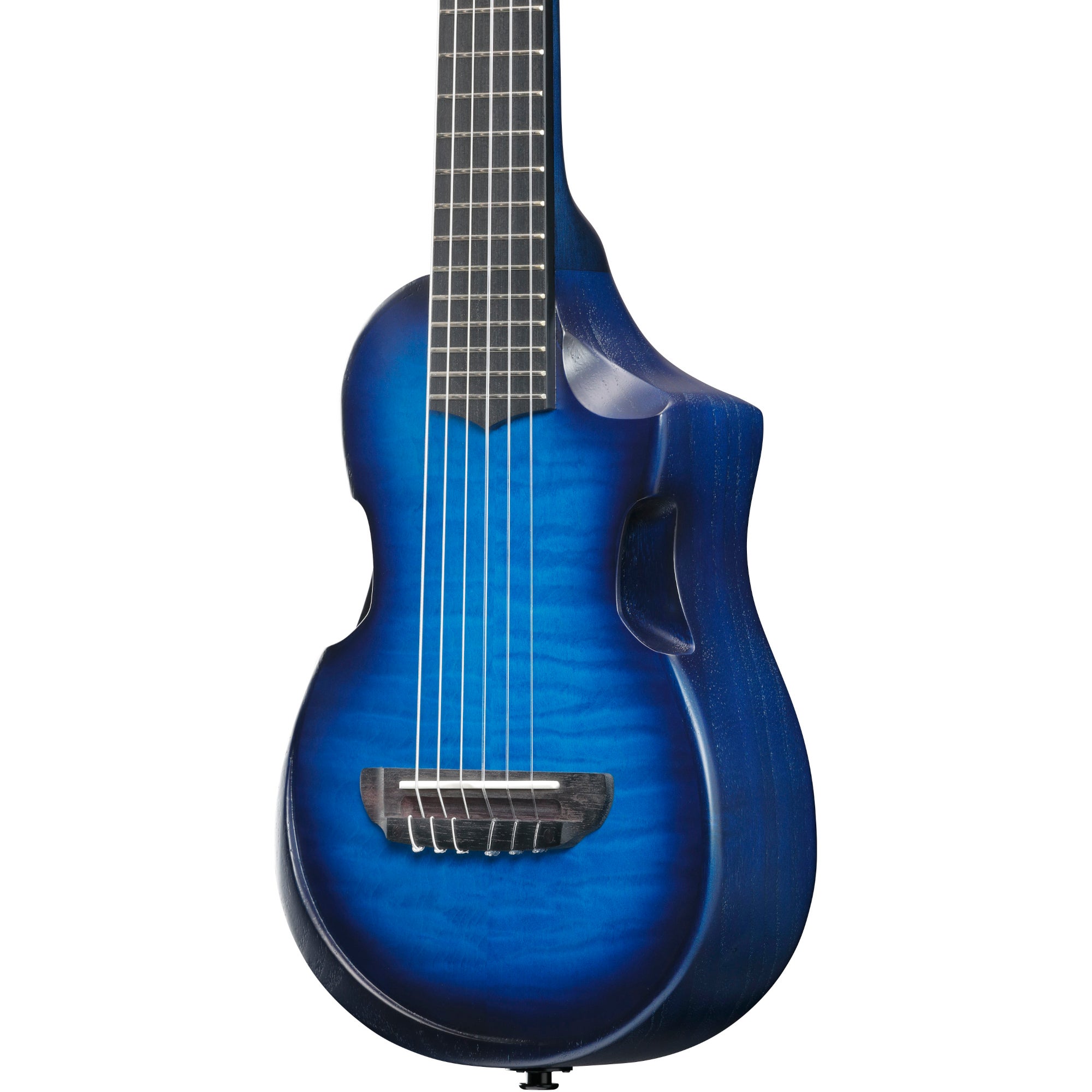 Ibanez AUP10FMNE Transparent Blue Sunburst Open Pore guitalele met gigbag