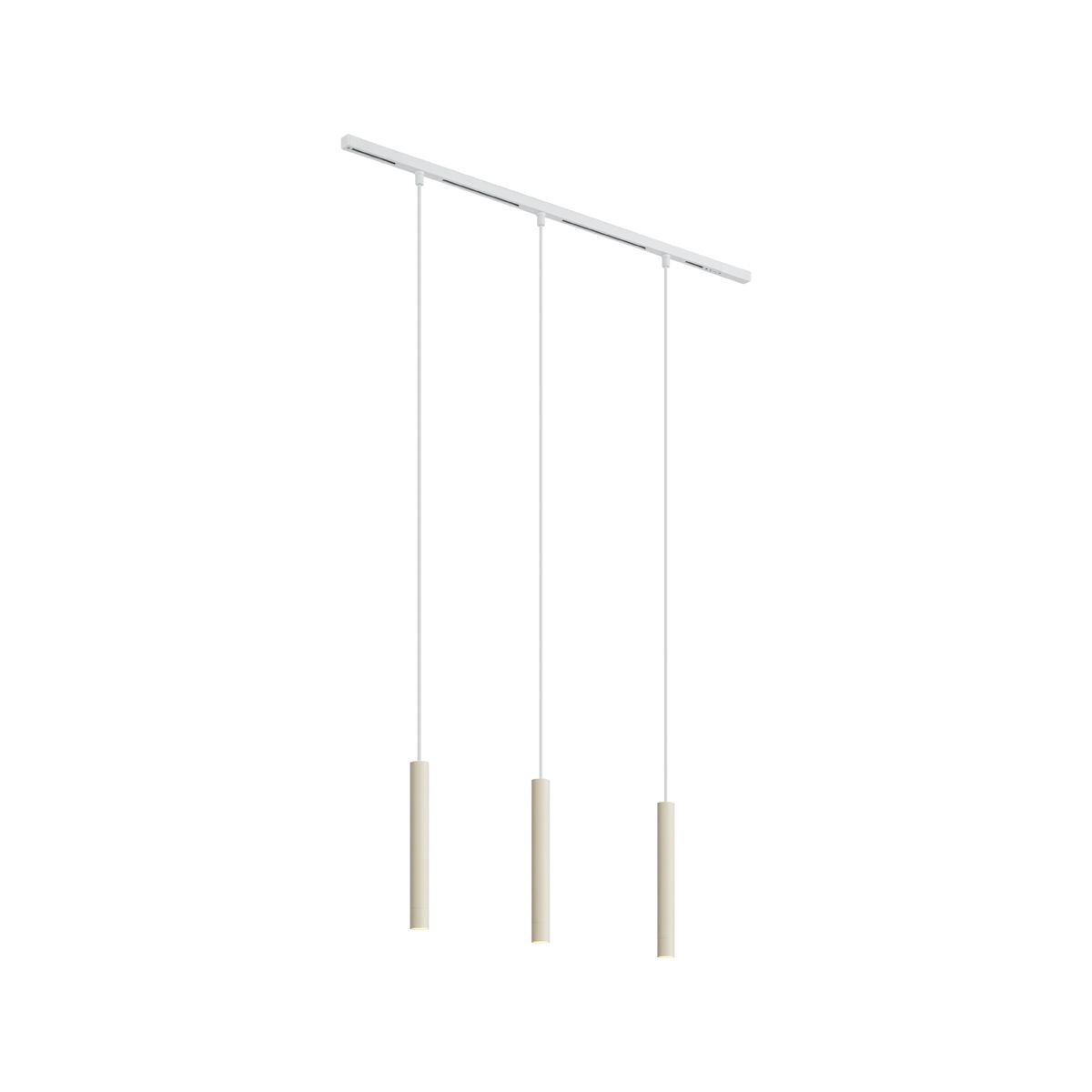 Modern railsysteem met 3 hanglampen beige met wit 1-fase - Slimline Keno