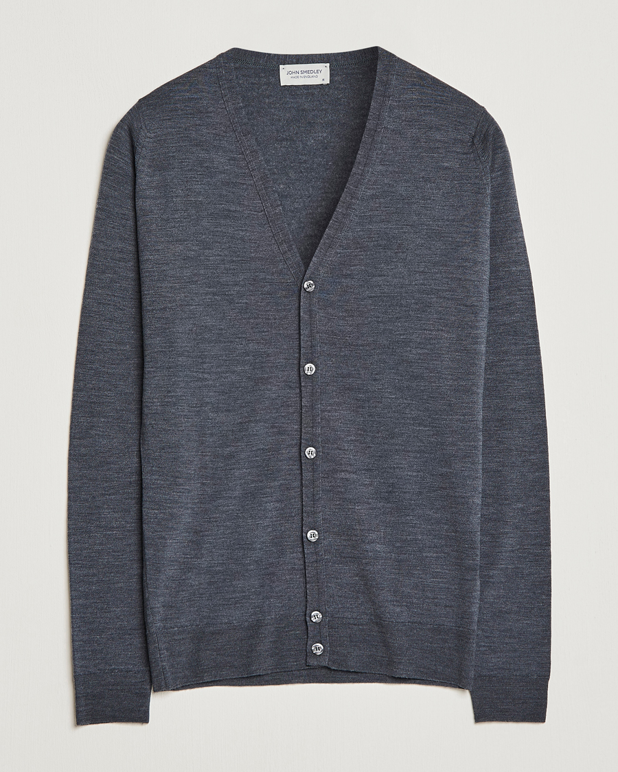 John Smedley Petworth Extra Fine Merino Cardigan Charcoal
