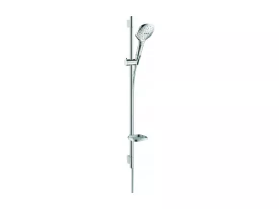 Set de douche 120 3jet avec barre Unica'S puro 90 cm et porte-savon chromé Hansgrohe Raindance Select E