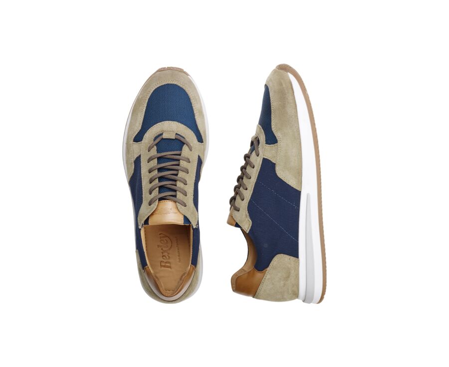 Sneakers homme Navy et velours kaki - NIRRANDA II