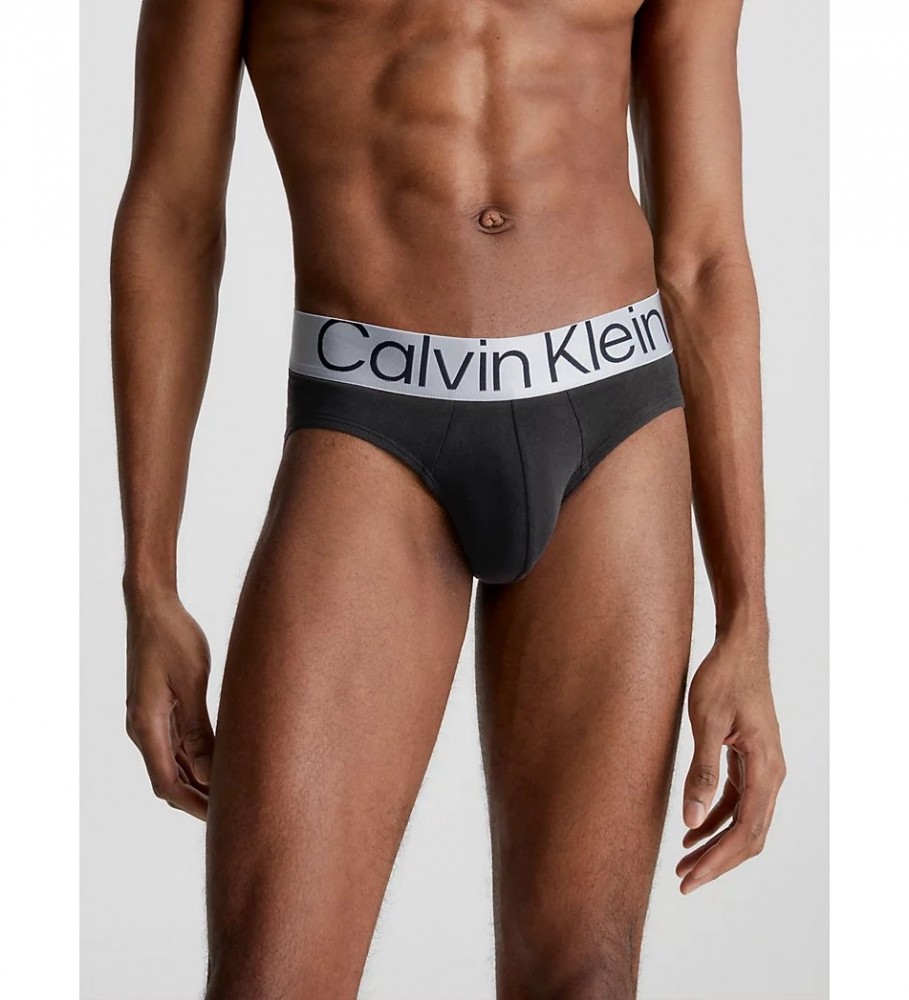 Conjunto de 3 Calcinhas Calvin Klein Steel Cotton pretas