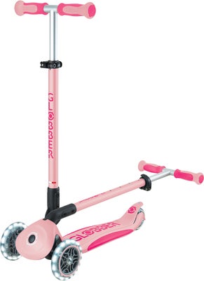 Globber Go-Up Deluxe Lights 3-hjuls Sparkesykkel, Pastel Pink