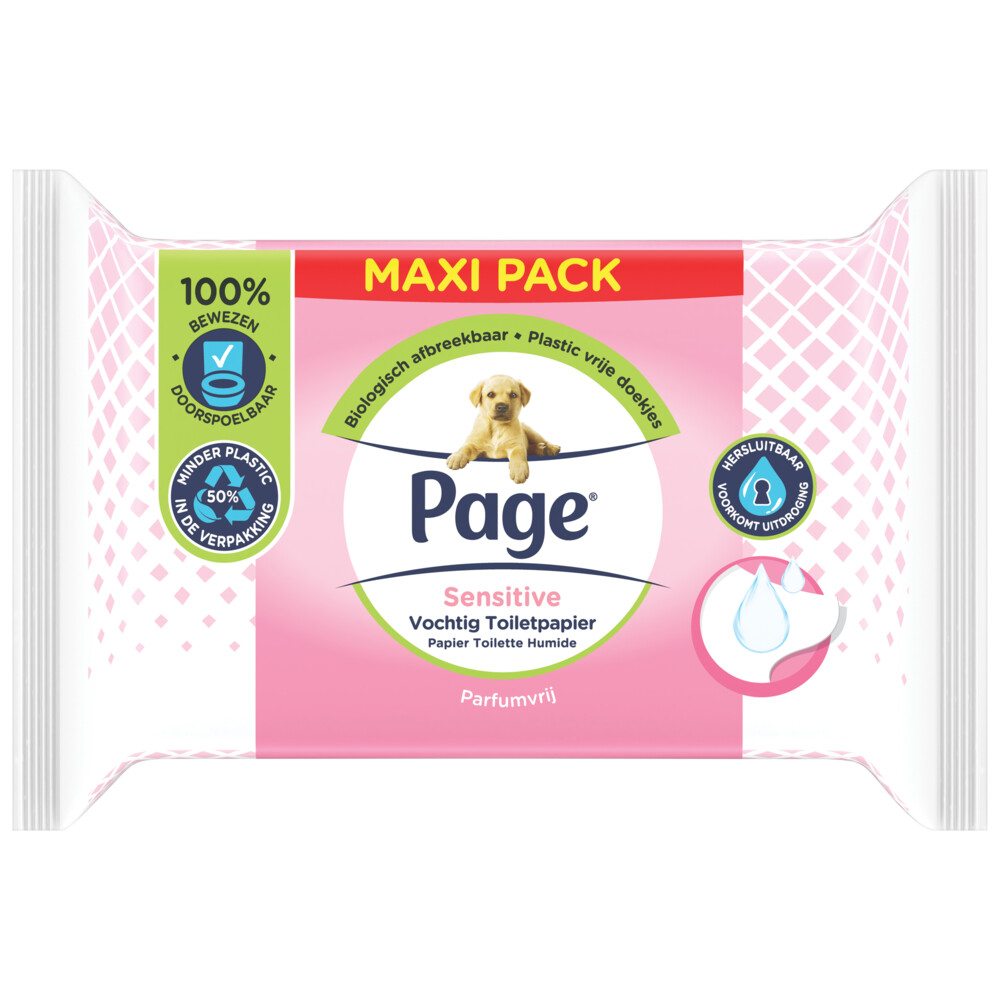 Page Vochtig Toiletpapier Sensitive Maxi74 stuks