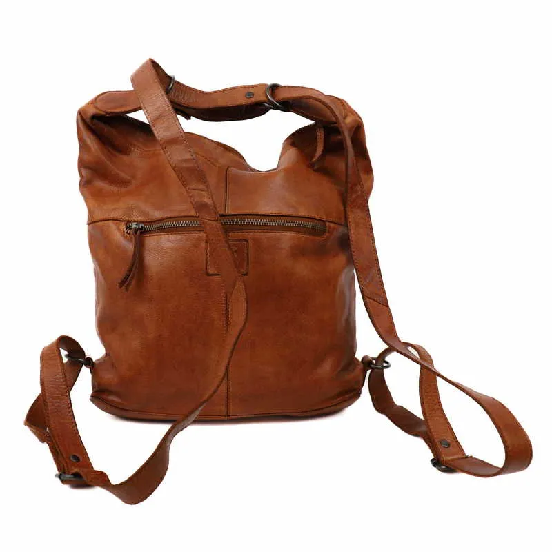 BEAR DESIGN Rucksack Cognac Leder