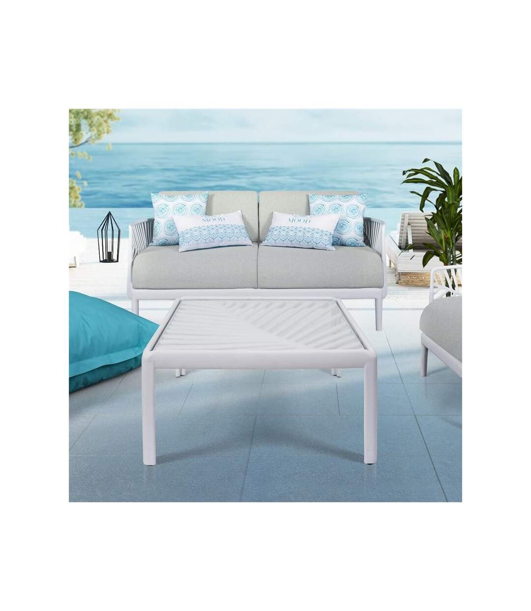 Paris Prix - Table Basse D'extérieur Design ibiza 70cm Blanc