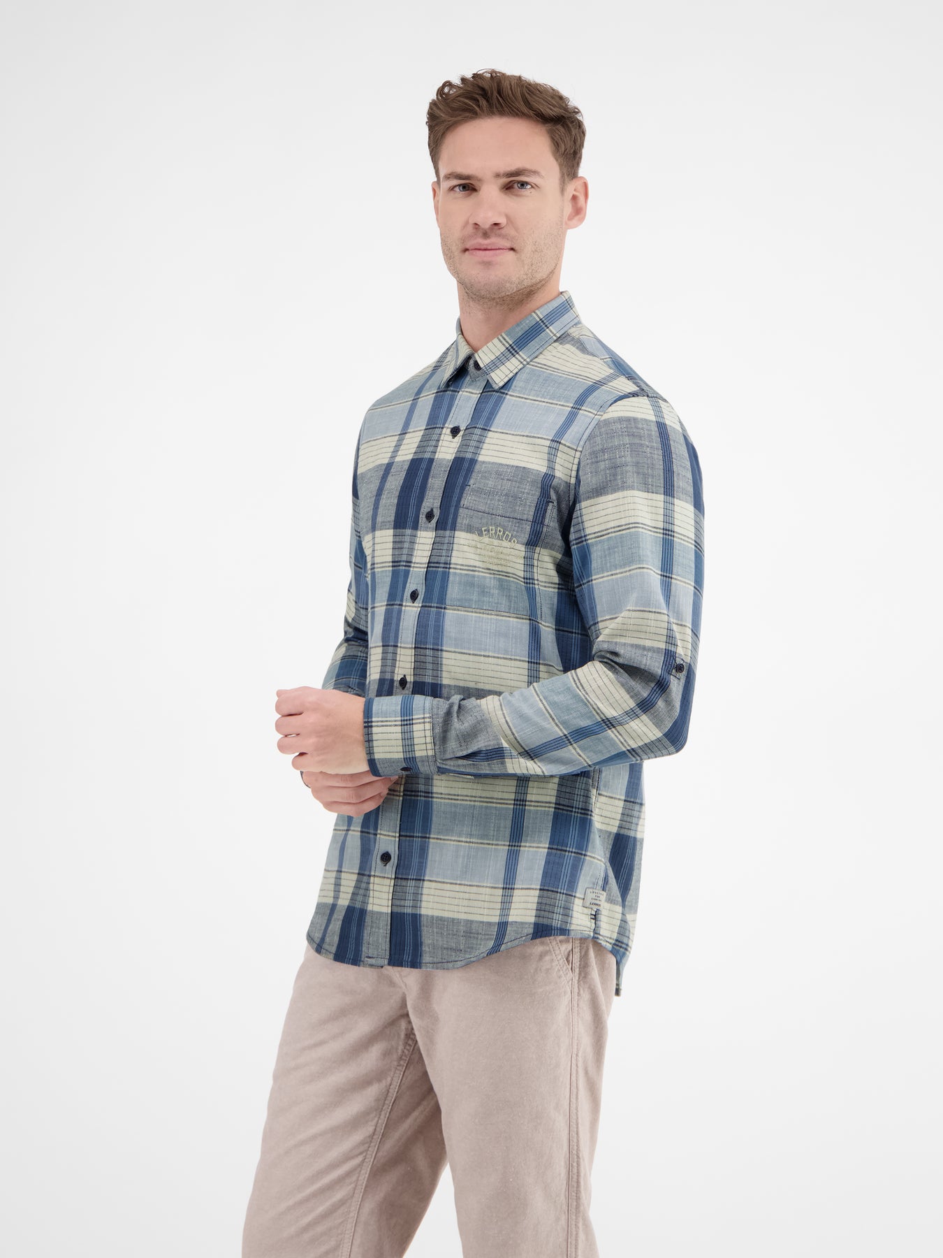 Karohemd für Herren mit verdecktem Button-down-Kragen