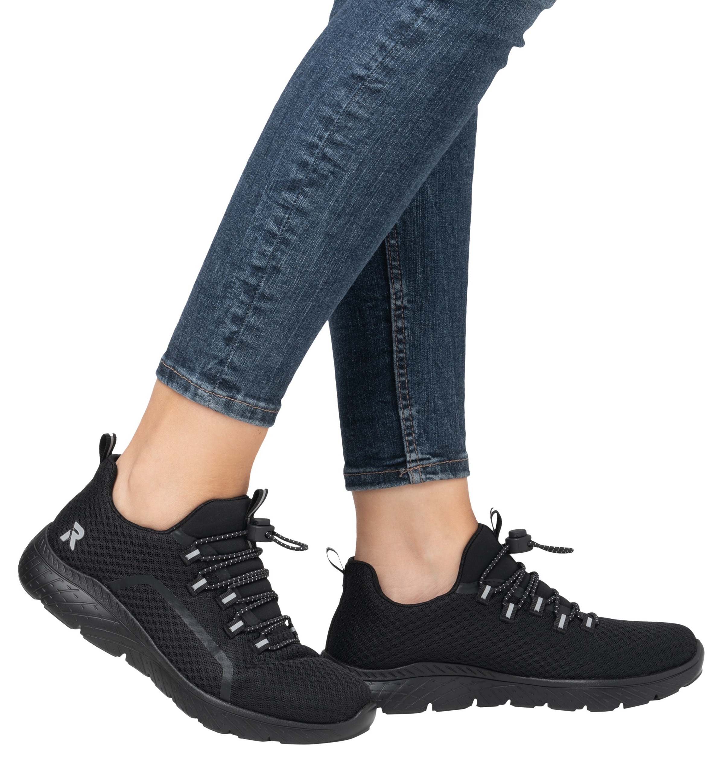 RIEKER Sport Slip-On Sneaker  Trekking Schuh, Freizeitschuh, Slipper mit einfachem Schnellverschluss