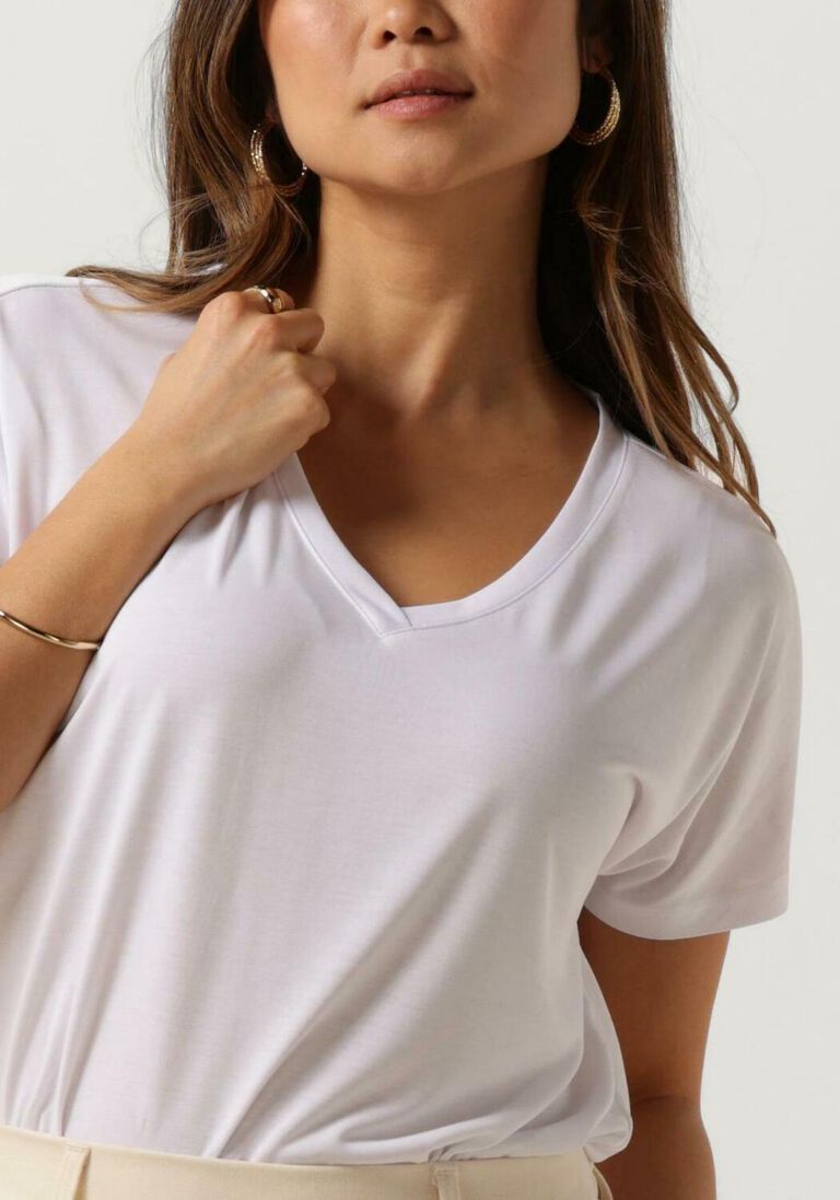 MSCH COPENHAGEN ecru msch copenhagen t-shirt mschfenya modal v neck tee