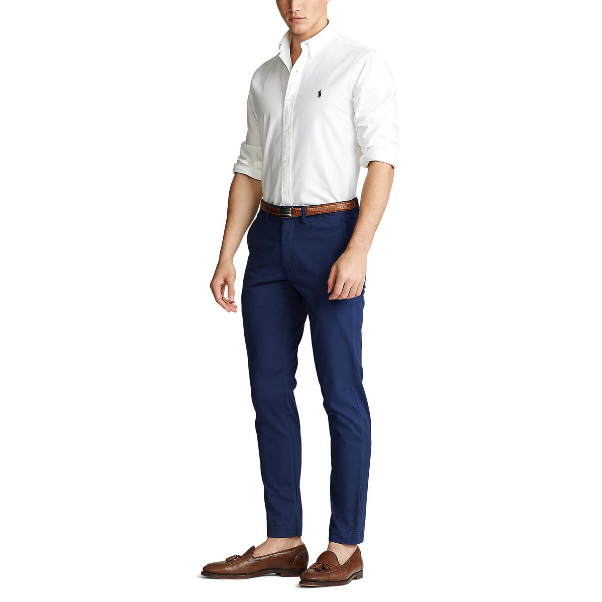 POLO RALPH LAUREN<br>Camisa Oxford elegante, tingida em peça
