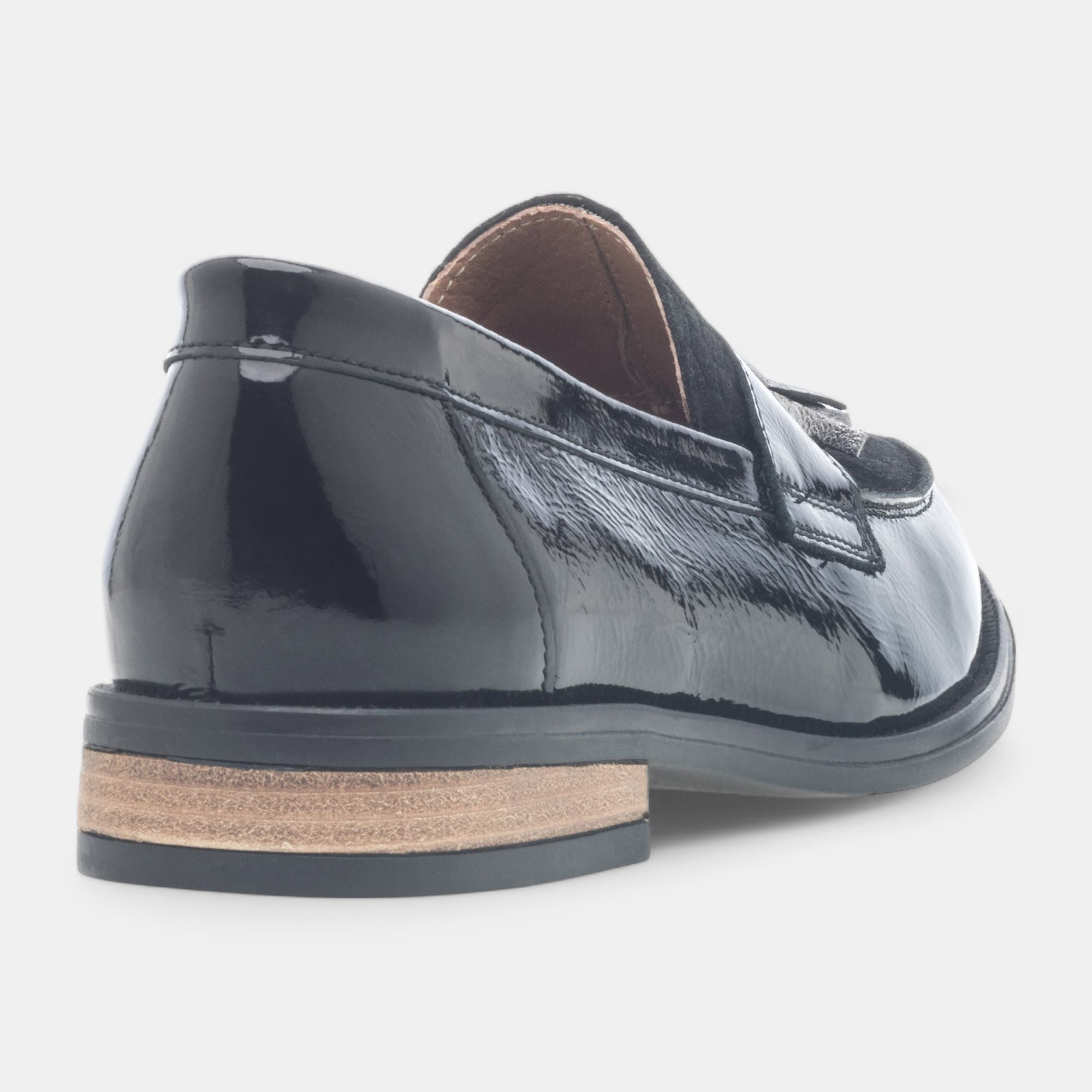 Mocassins Femme en cuir noir vernis