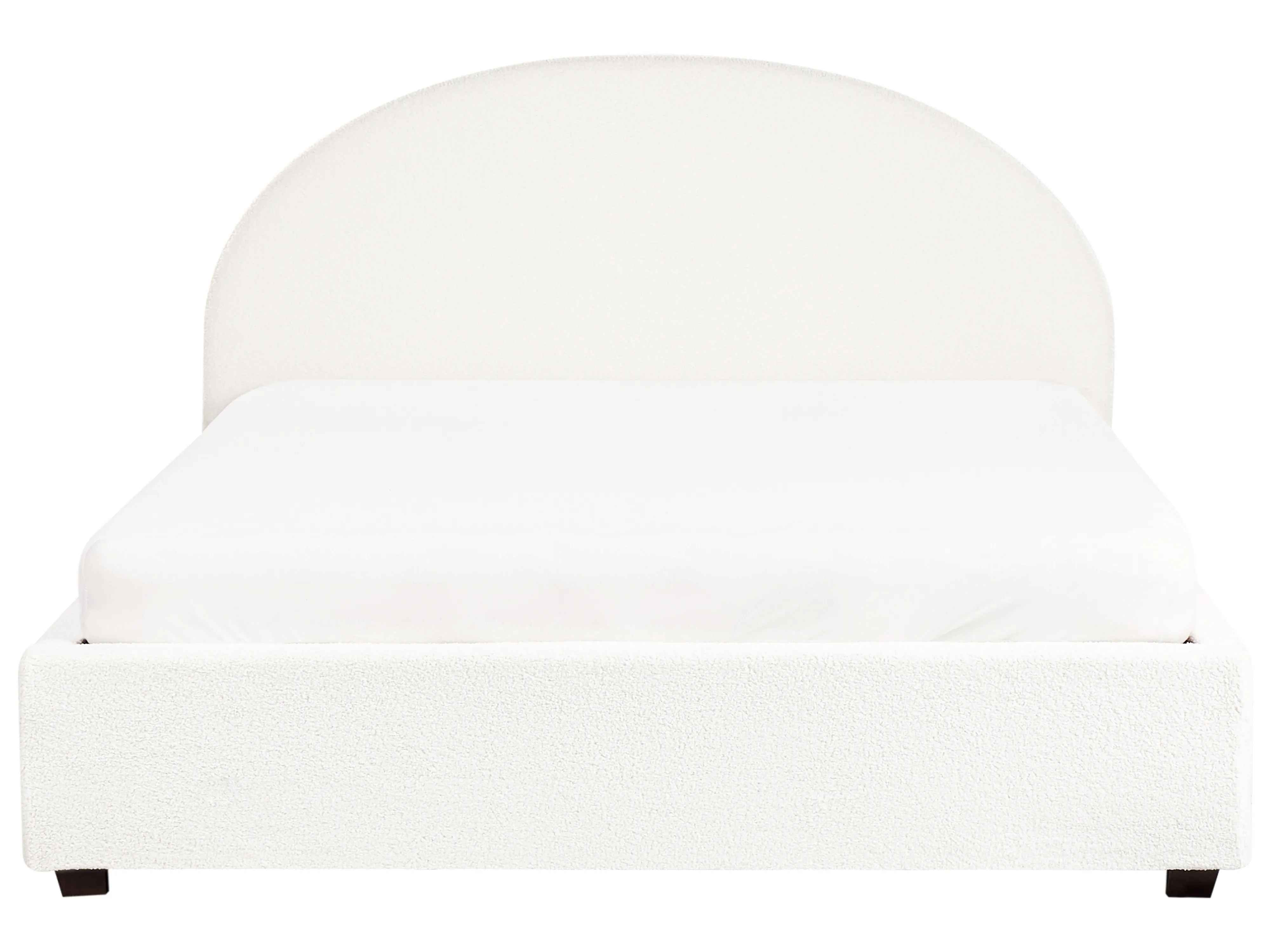 Bed met opbergruimte Bouclé VAUCLUSE 160 x 200 cm Gebroken wit