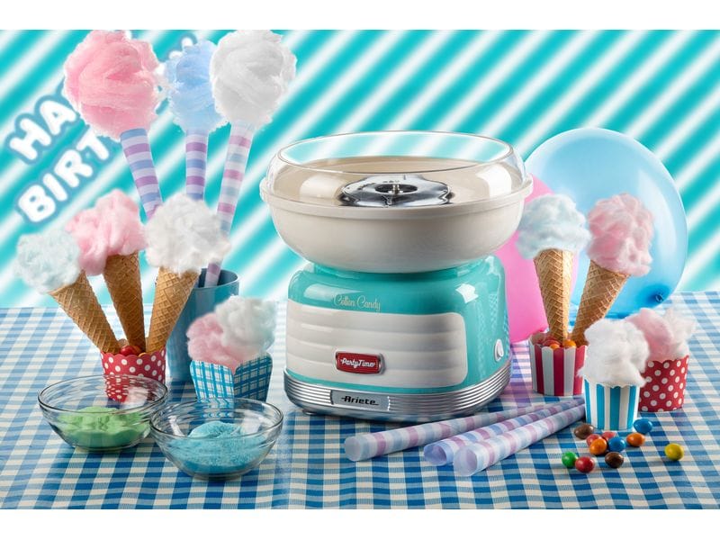 Ariete Zuckerwattemaschine Party Time ARI-2973-BL Blau/Weis Maschine für die Zuckerwatte zum Selbermachen
