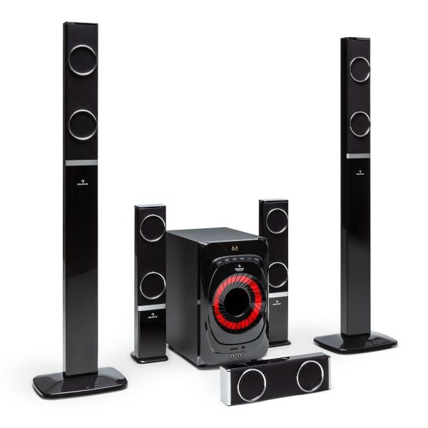 Auna Sistema De Altifalantes 200 W Rms Bt Usb Sd Aux Controlo Remoto Black