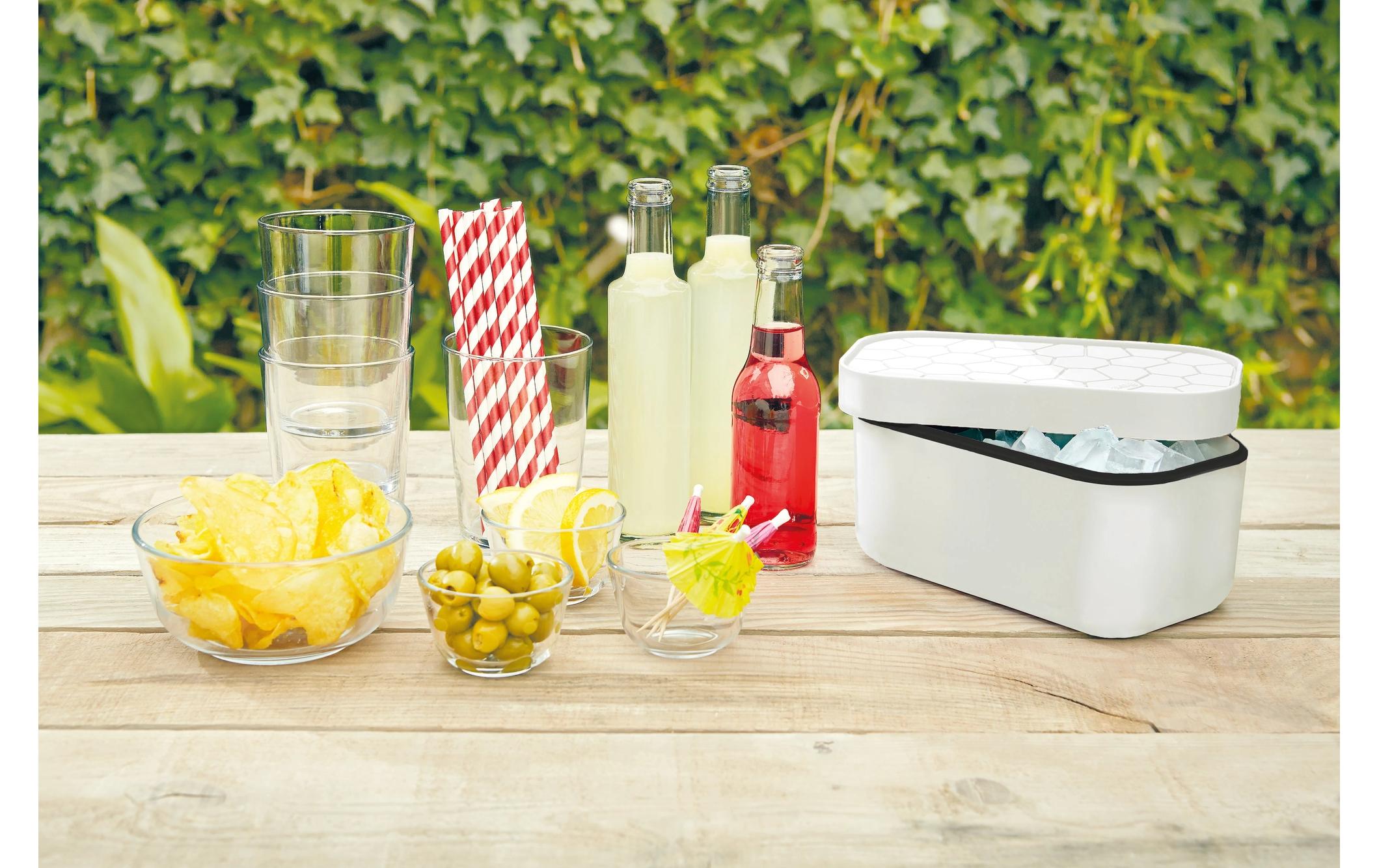 Eiswürfelbox WeissEiswürfelschale mit dem Eisbox zur Herstellung und Aufbewahrung von Eiswürfeln