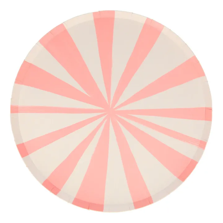 Meri Meri Petites assiettes en carton rayées mix - Set de 8