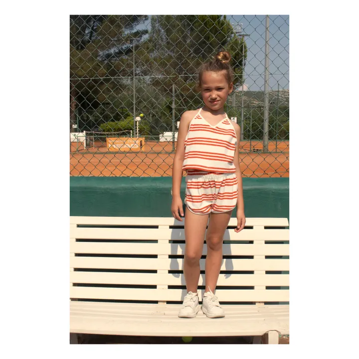 We Are Kids Short Juju Rayure Eponge Bio | Rouge