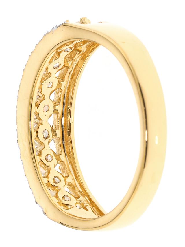 Rivière-Ring, Afrikanischer Opal, Weißtopas, Silber 925 vergoldet