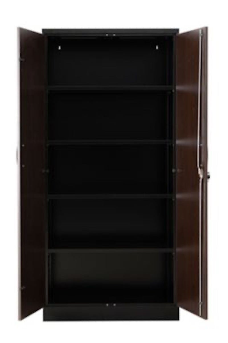 PROREGAL Beetle archiefkast met 4 legplanken, afmetingen (H x B x D): 195 x 92 x 42 cm, zwart & wengé