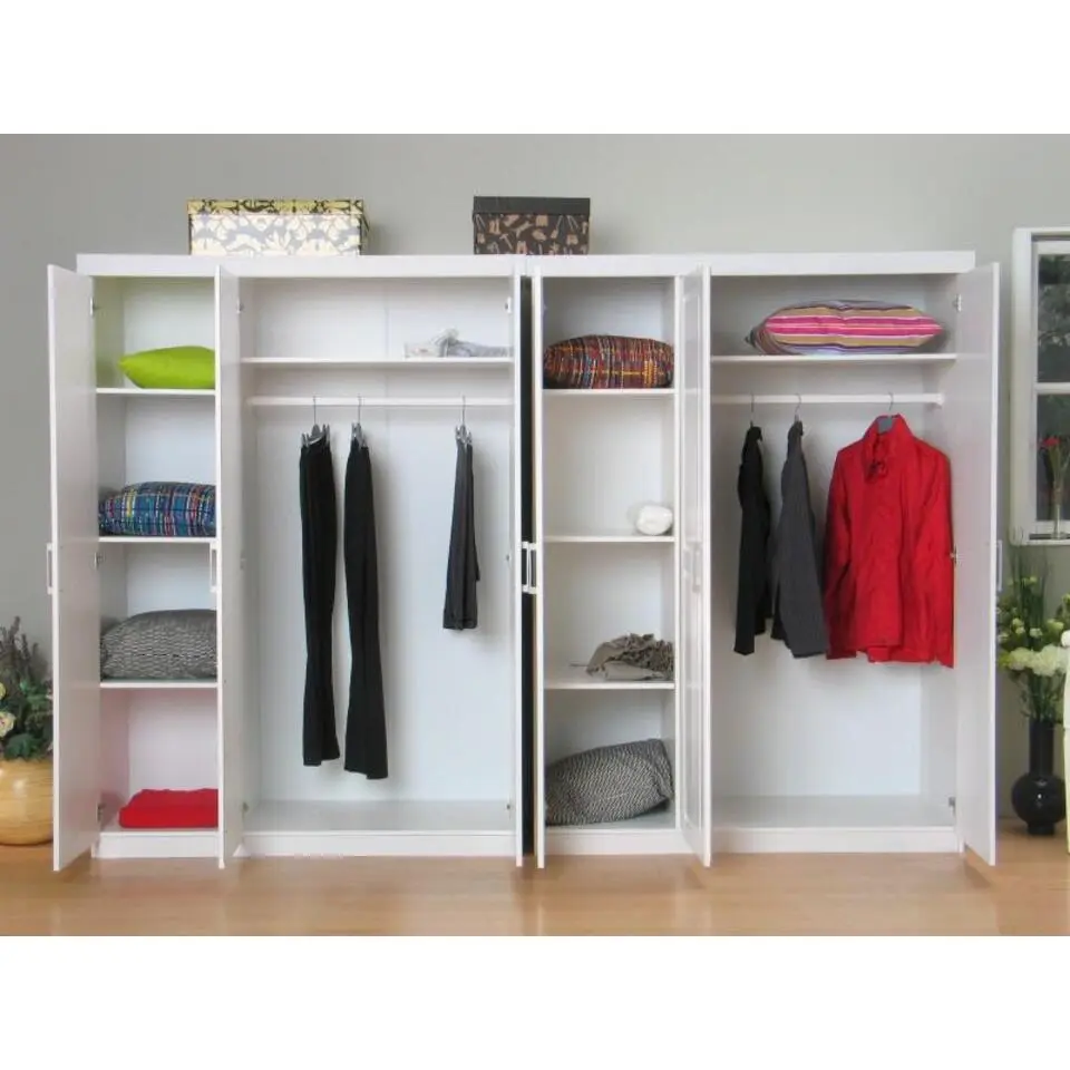 Hioshop 6 deurs kledingkast bestaande uit 2x3 drs kast Oslo wit