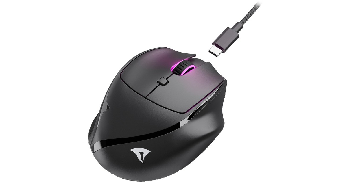 SharkoonOfficePal M25W muis  (Zwart, 400 - 4000 dpi, RGB, 2,4 GHz / USB)