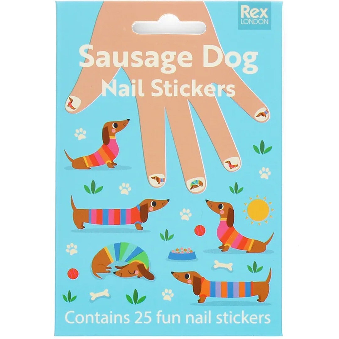 Rex london nagelstickers sausage dog