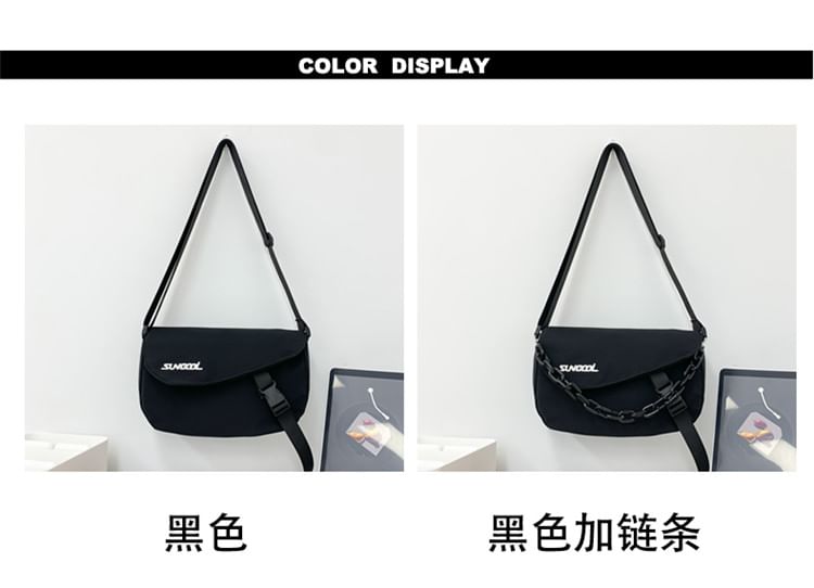 IOU - Messengerbag met gesp en letters / kettingriem / set