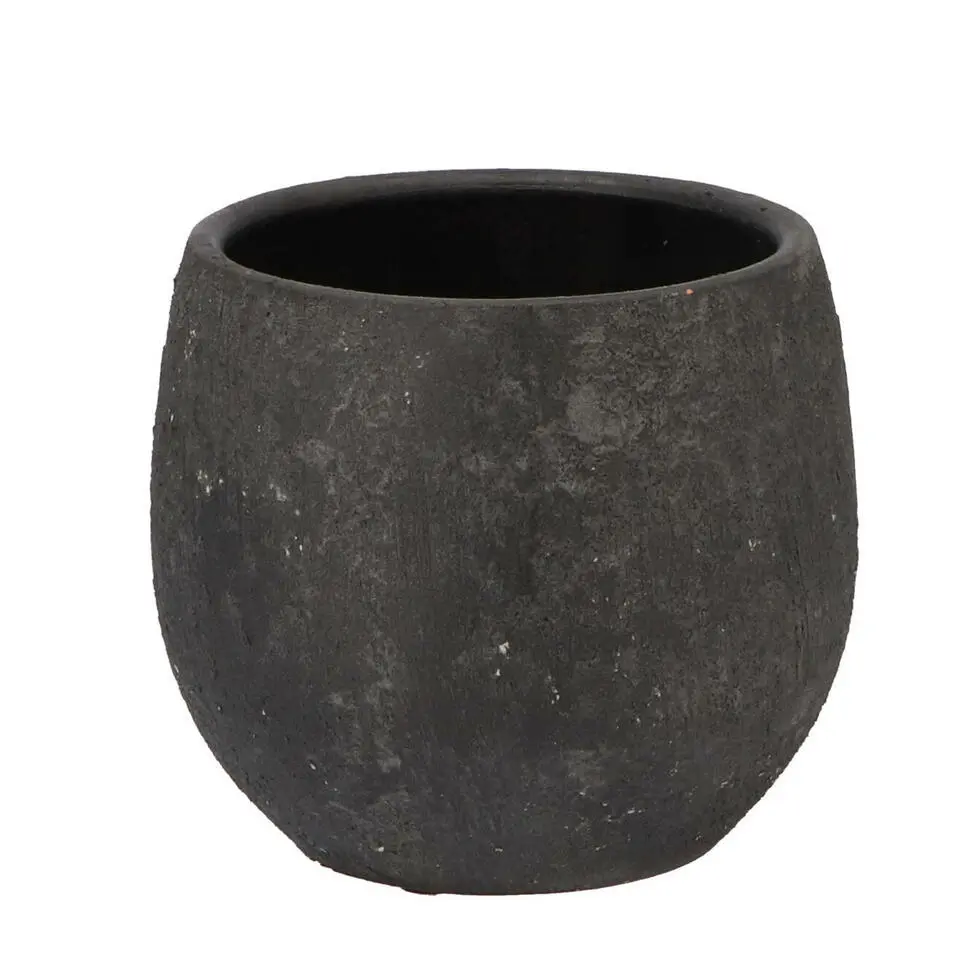 DK Design Bloempot model Maya - verweerd zwart - D14xH16 cm